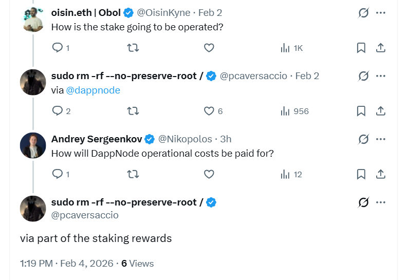 pcaversaccio response about DappNode costs