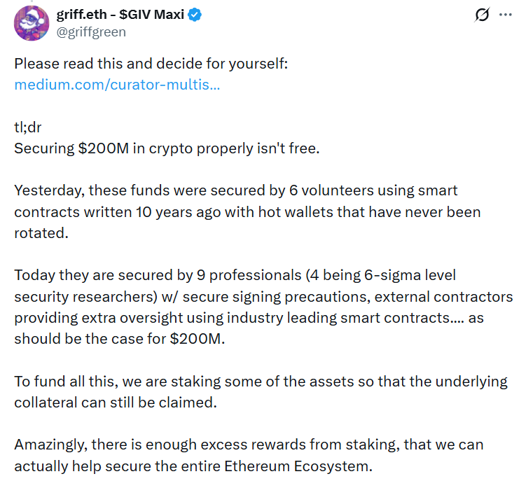 Griff Green response about costs